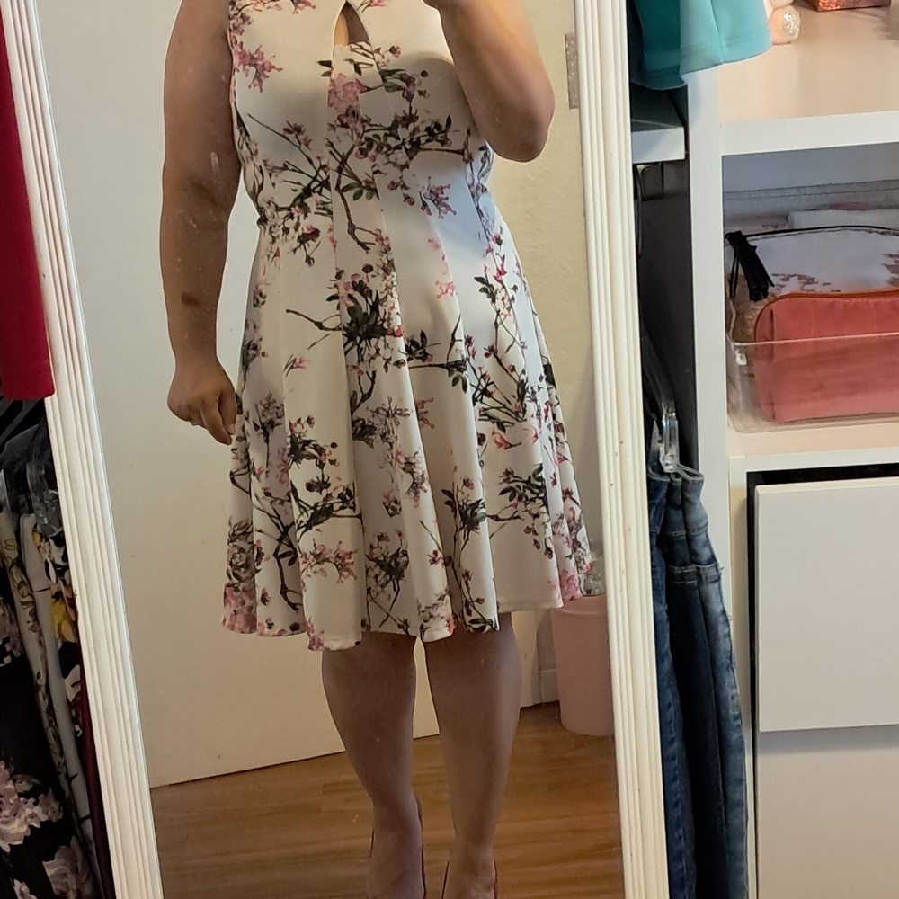 Danny & Nicole Cream Floral Midi Dress